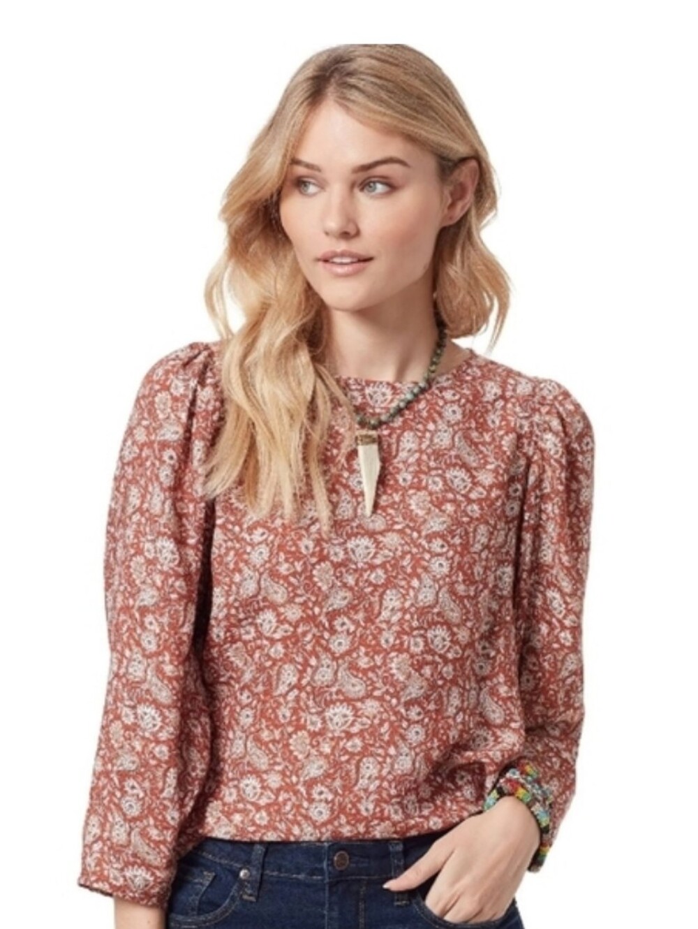 Sam Edelman Women's Clementine  Puff Sleeve Top Blouse Large